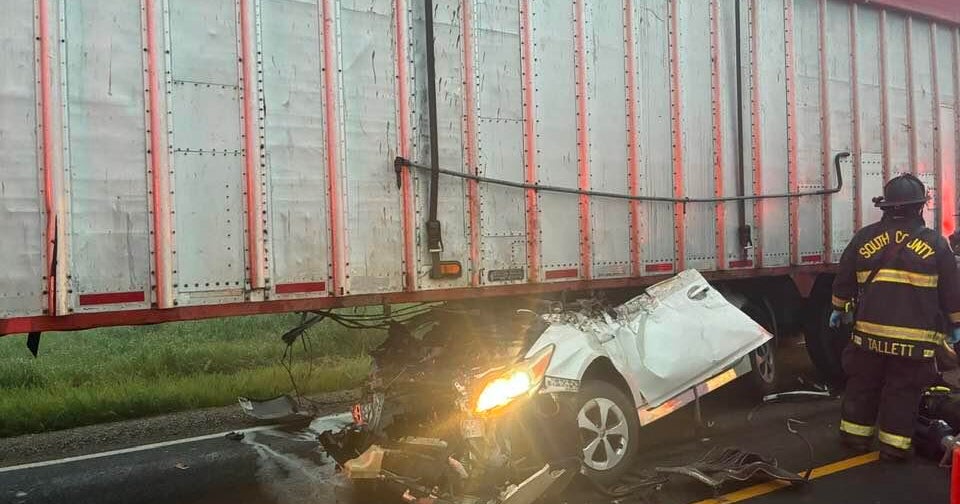 Car wedged under semi-truck trailer in Tracy-area crash; fog a factor, CHP says