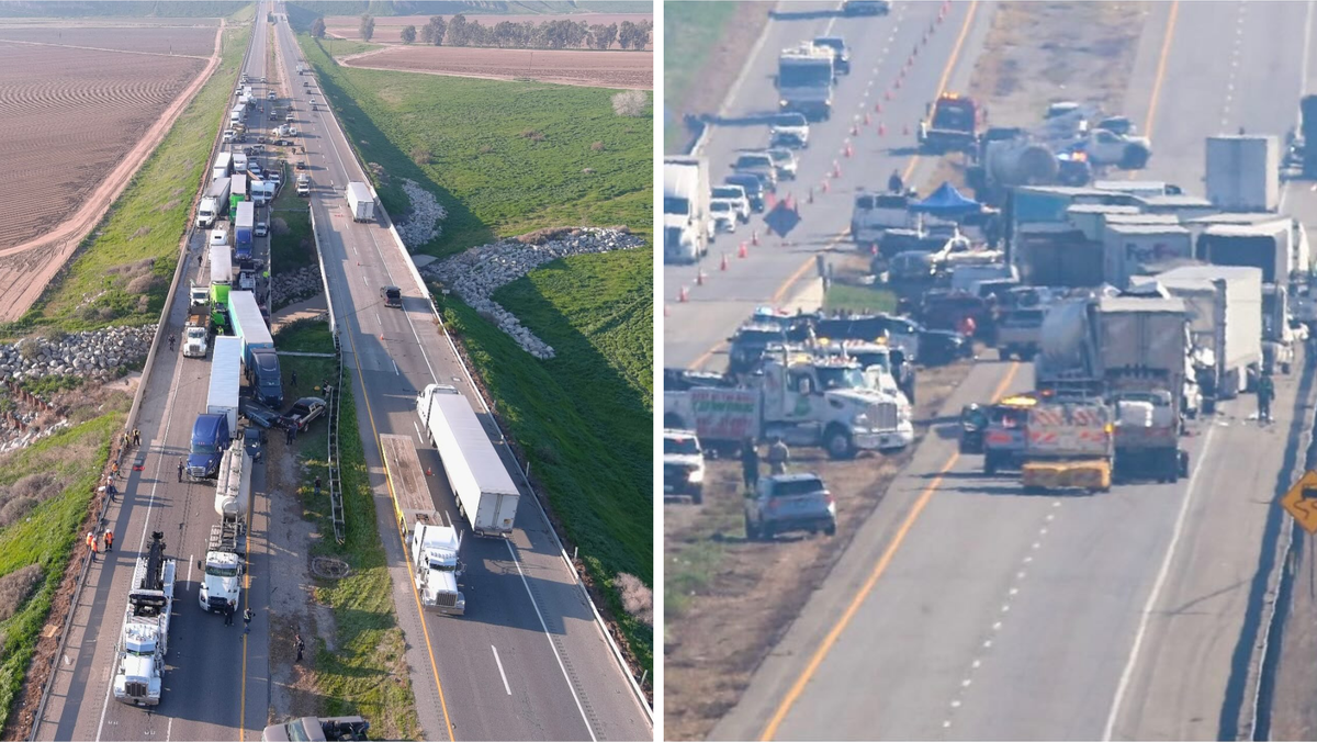 43 cars pile up after freeway crash near Bakersfield, CHP says