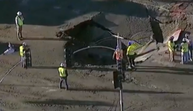 Large sinkhole on Morena Blvd. forces lane closures