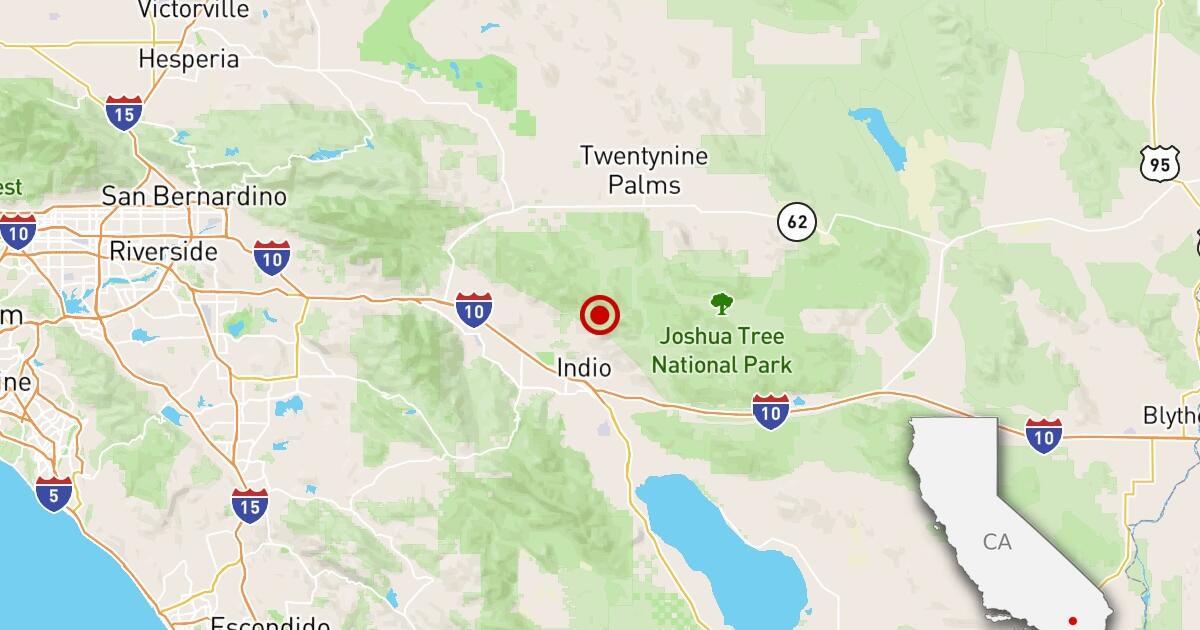 Magnitude 4.9 earthquake recorded near Indio