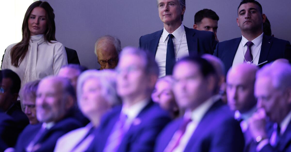 How's Newsom doing at Davos? Just ask Trump