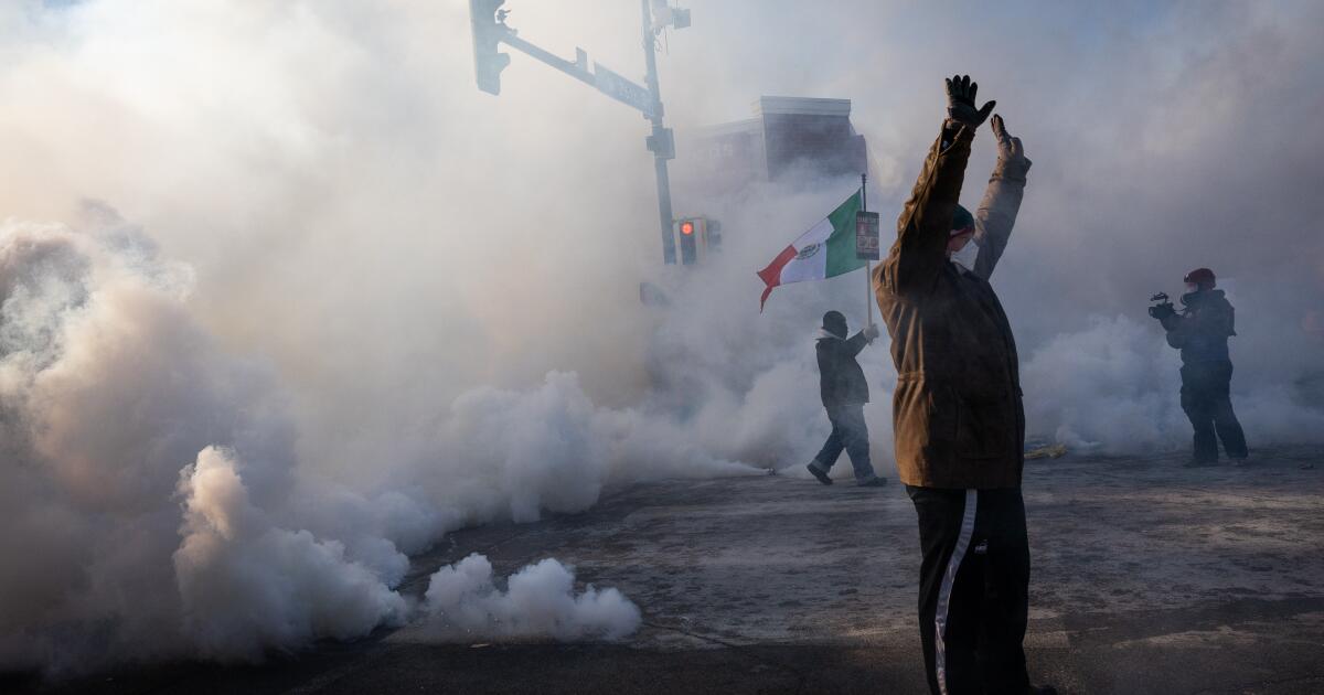Protesters demand immigration agents leave Minneapolis after fatal shooting