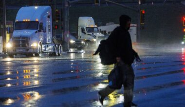 New Year's Day downpour floods Southern California highways
