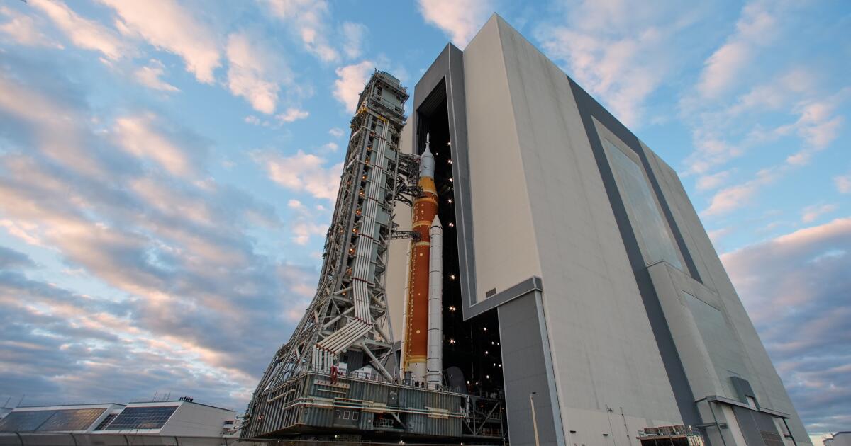 NASA's new moon rocket heads to the pad ahead of astronaut launch