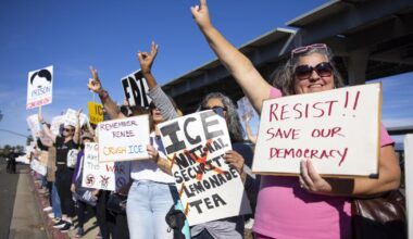 Thousands gather statewide in anti-ICE protests, including hundreds in Huntington Beach