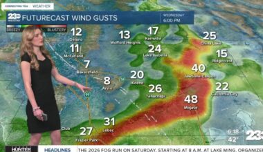 Strong winds in the Kern mountains and desert Wednesday