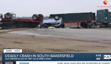 One dies in Bakersfield crash after SUV hits semi-truck