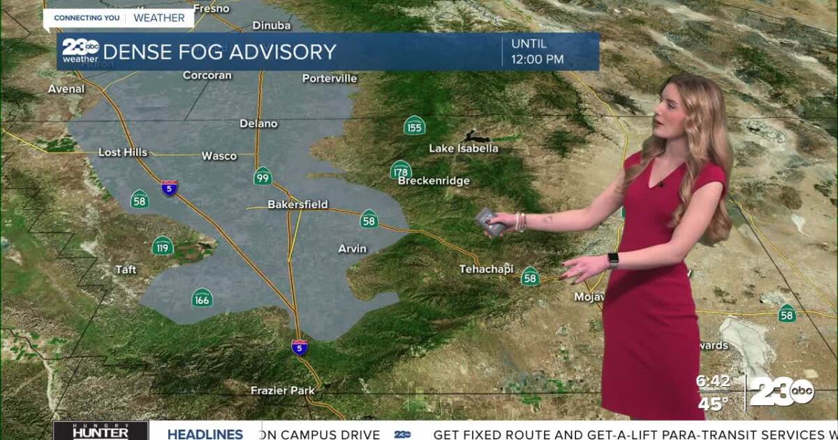 Dense fog remains in the forecast Monday