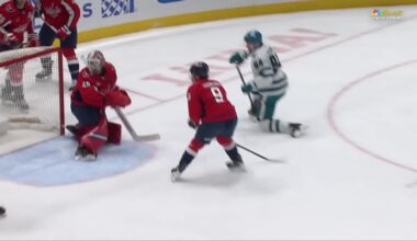 Celebrini sets up Sharks goal with no-look, between-the-legs pass