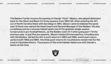 Raiders mourn the passing of Claude Gibson