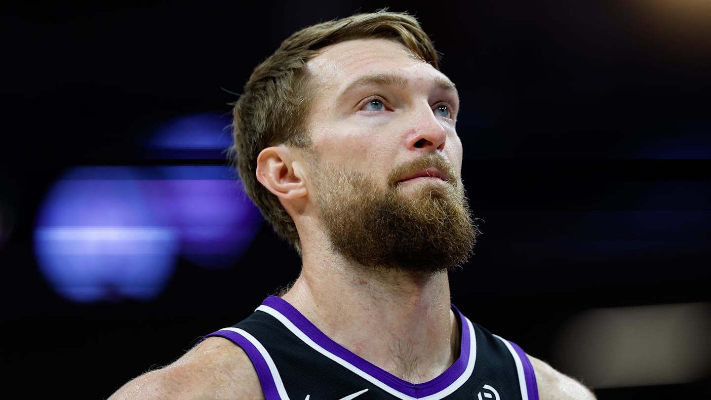 Nov 11, 2025; Sacramento, California, USA; Sacramento Kings center Domantas Sabonis (11) looks on during the fourth quarter against the Denver Nuggets at Golden 1 Center. Mandatory Credit: Sergio Estrada-Imagn Images