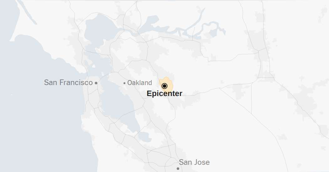 Maps: Earthquakes Shake the San Francisco Bay Area