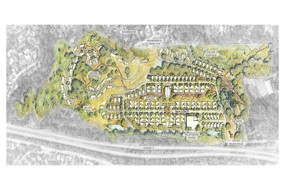 Rendering of the Holy Names University campus redevelopment. (Courtesy of Oakland Planning & Building / Rendering by Bull Stockwell Allen)