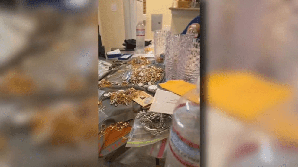 A group of thieves recorded themselves stealing and counting $2 million in jewelry, despite taking precautions to spray paint the building's security cameras. (Ventura County District Attorney via CNN Newsource)