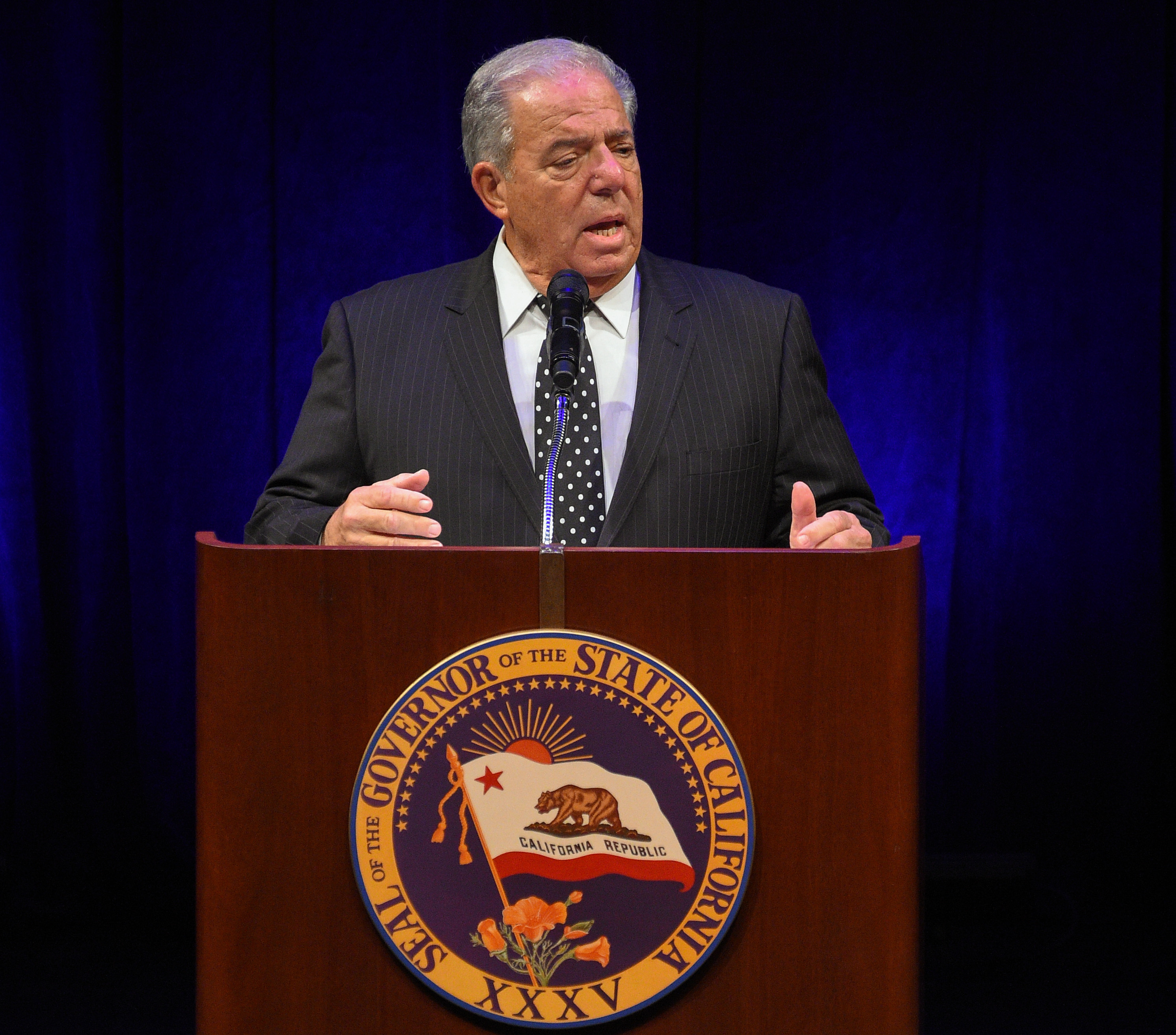 Bob Foster, former Mayor of Long Beach, speaks at the...