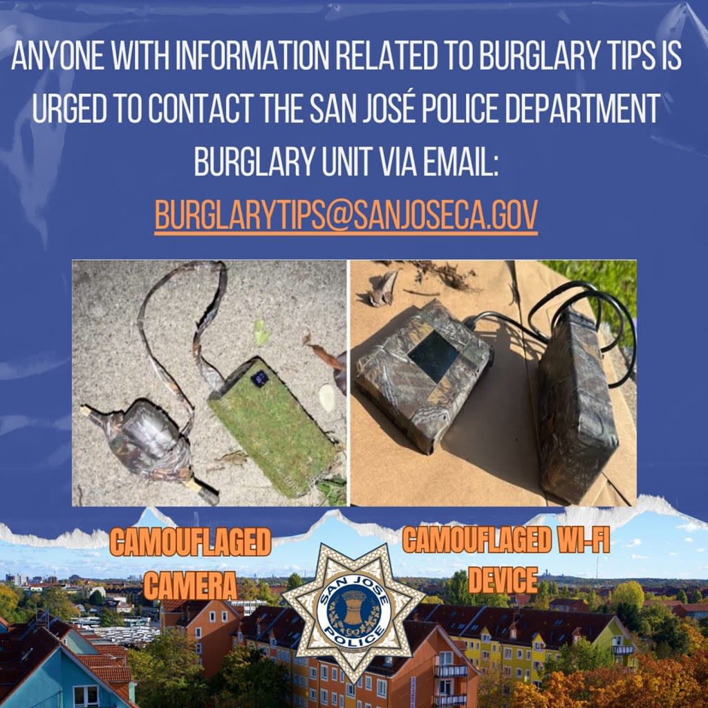 Authorities issued an urgent warning to locals, telling them to keep an eye open for hidden cameras, unfamiliar vehicles, suspicious visitors or unattended packages. San Jose Police Dept.