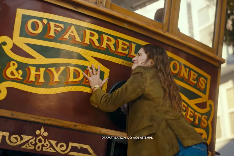 Kathryn Hahn pushes the car up San Francisco's infamously steep hills Oikos