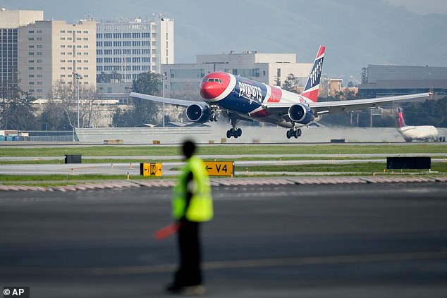 The team's plane touched down in San Jose after leaving from Rhode Island on Sunday
