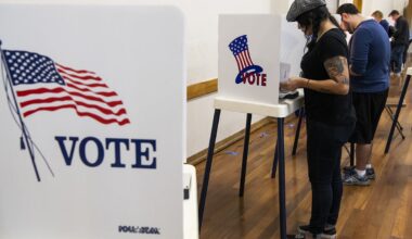 Sophie Evans votes while at her polling place in Long Beach November 6, 2018. Photo by Thomas R Cordova.