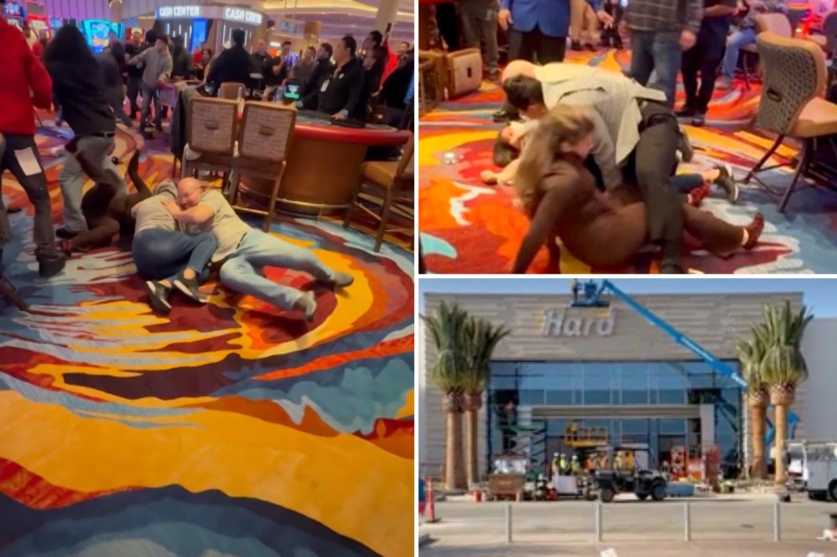 Wild California Hard Rock casino brawl caught on camera