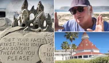 Beloved sandcastle sculptor banned by San Diego luxury hotel over 'political messages'
