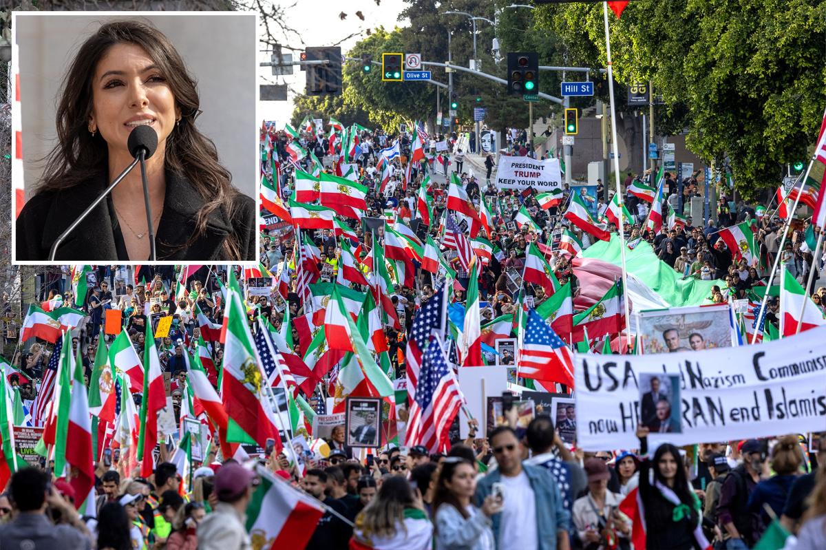 Iran crown princess Noor Pahlavi joins massive anti-regime protest in DTLA