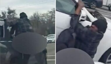Wild video shows guy hanging off cars while losing his pants in Sacramento