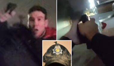 Bullet in the cap, Fresno police share body cam of moment officer narrowly escapes a gunshot to the head
