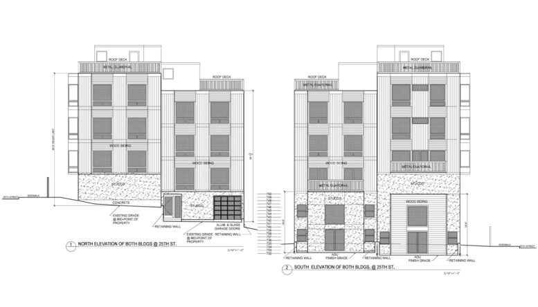 1400 De Haro Street and 2203 25th Street apartments, illustration by L.A. Paul & Associates