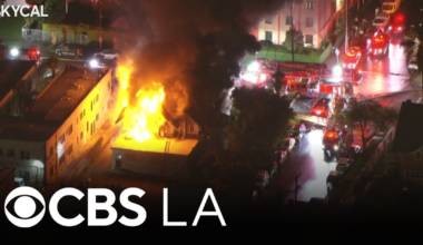 Los Angeles firefighters battling large fire at Arlington Heights home