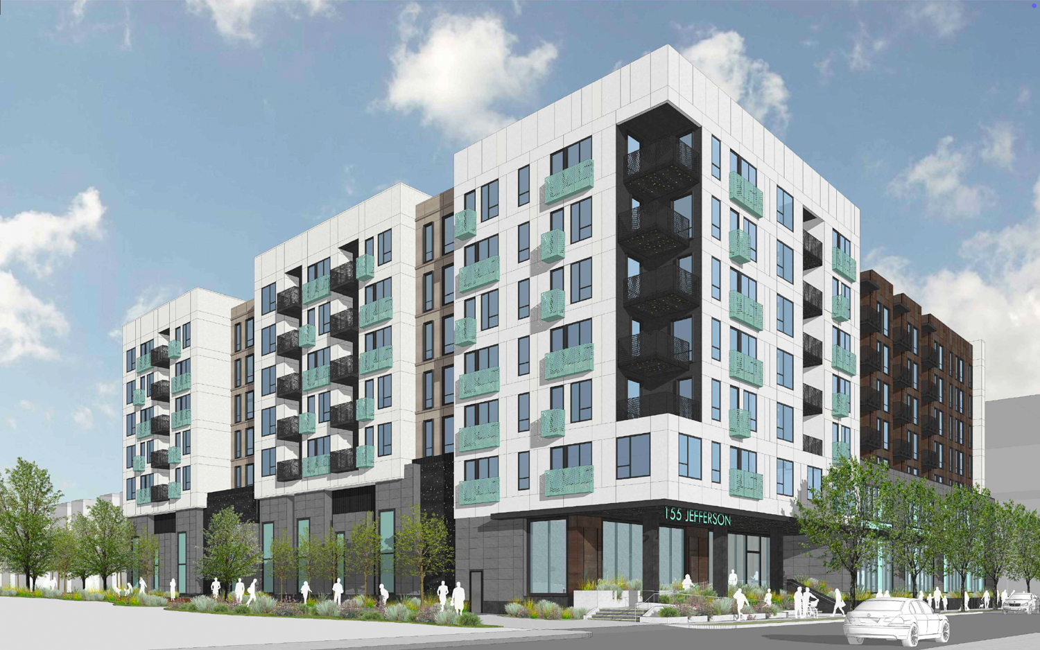 155 Jefferson Drive corner view, rendering by KTGY