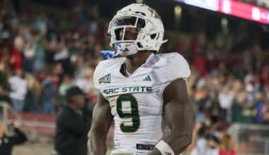 Sacramento State RB Marcus Fulcher during Sacramento State’s 2023 win over Stanford