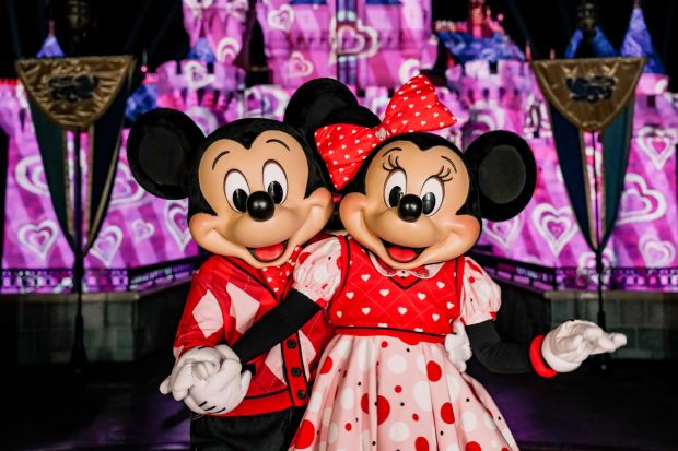 Mickey and Minnie host Sweethearts' Nite during Disneyland After Dark at the Anaheim theme park. (Courtesy of Disneyland)