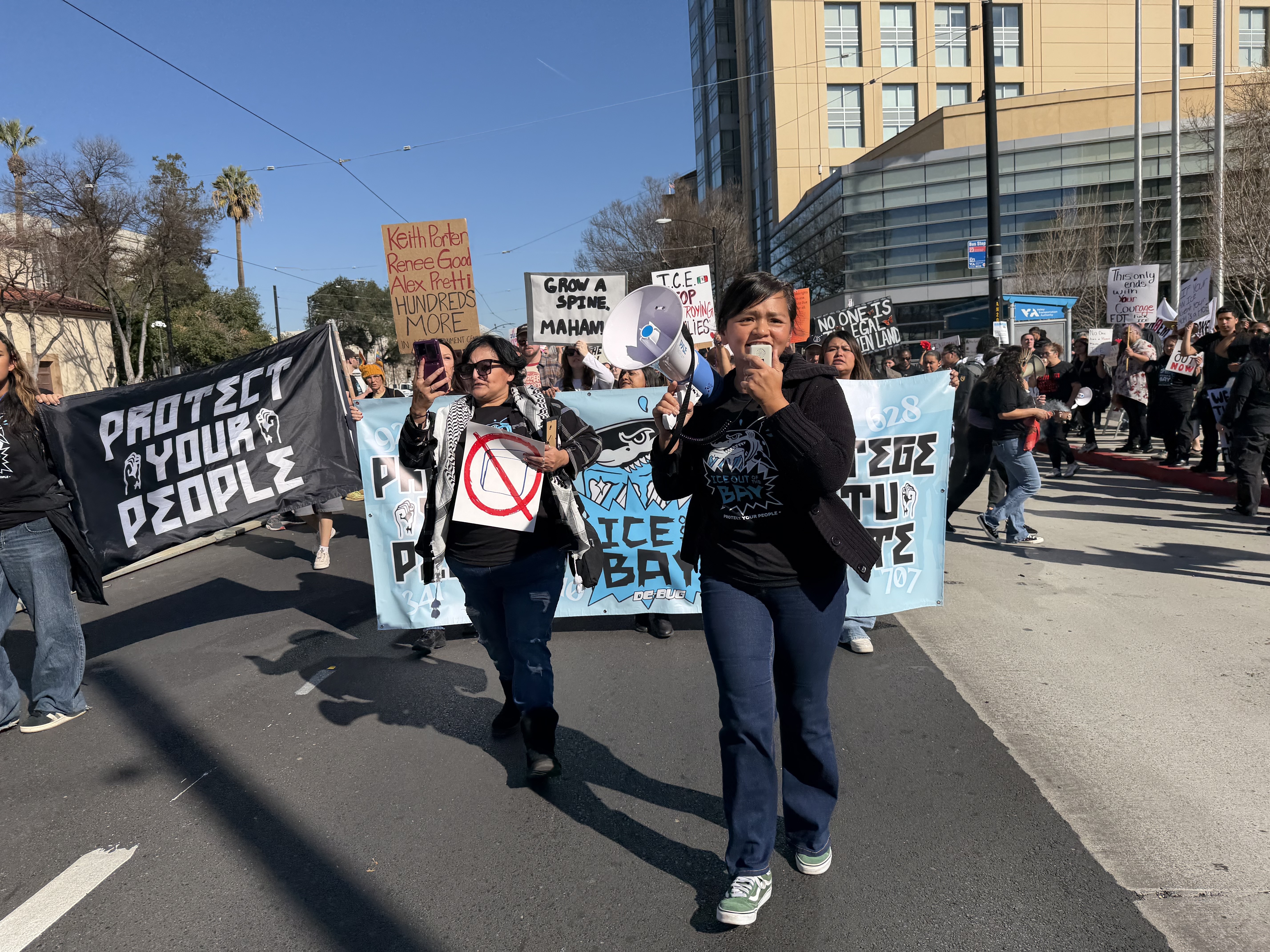 Protestors took to the streets in downtown San Jose Monday...
