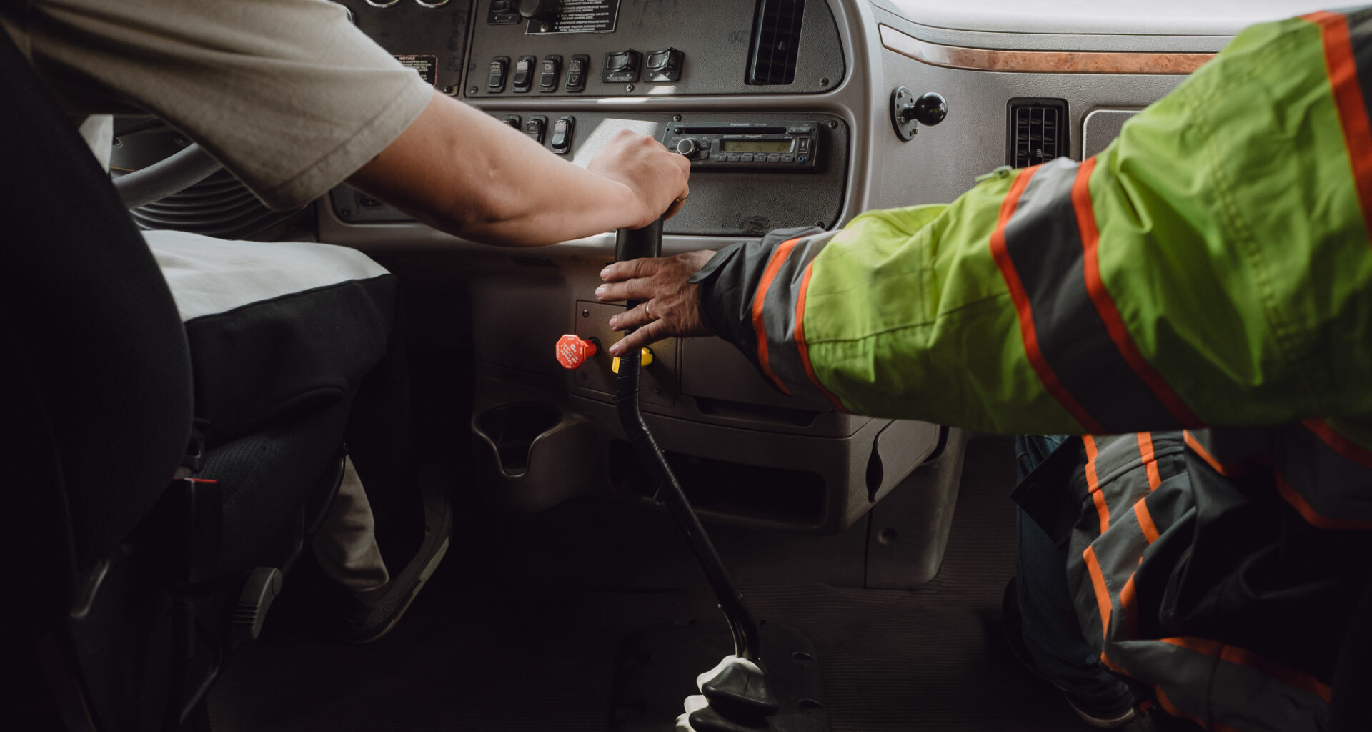How much training does the driver of that truck next to you have?