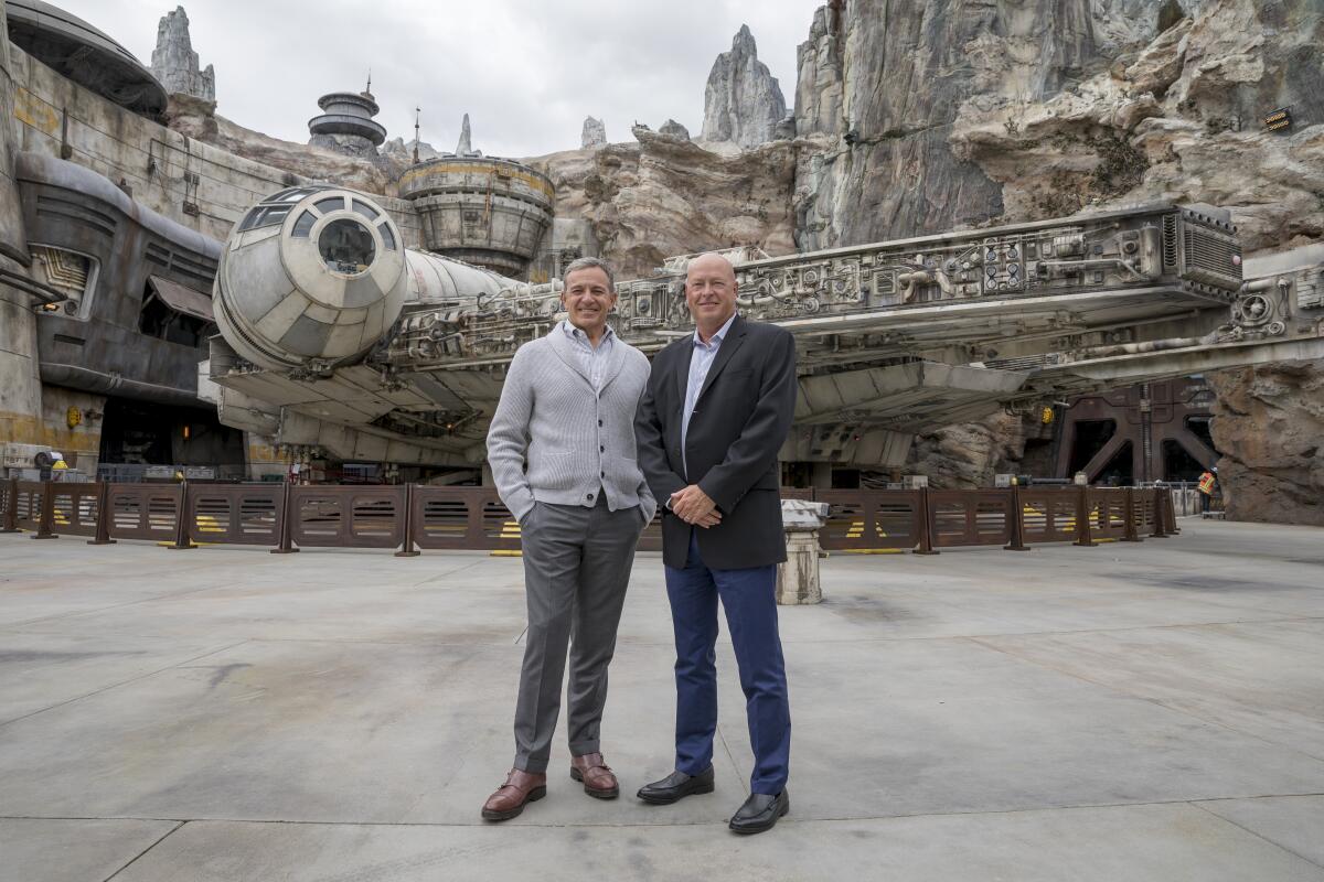Bob Iger and Bob Chapek in 2020. 