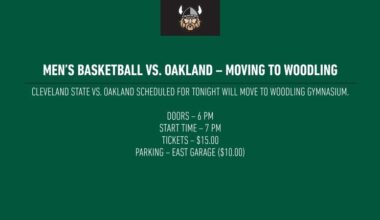 Cleveland State Men's Basketball vs. Oakland Moving to Woodling
