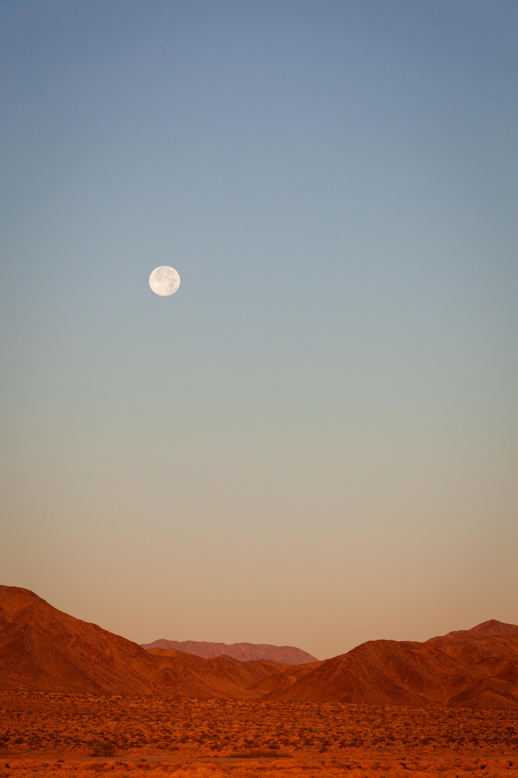 A sunrise in the desert.