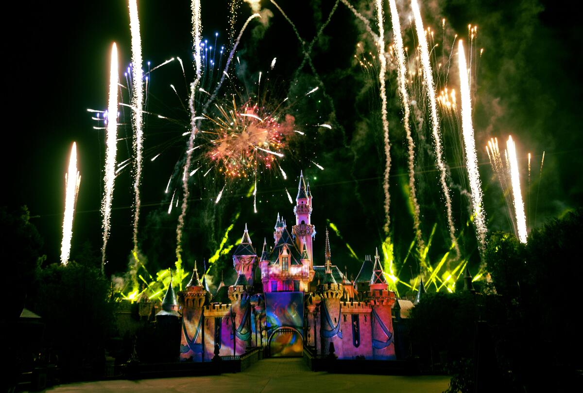 In celebration of Disneyland's 60th anniversary, the theme park debuts its new 'Disneyland Forever' fireworks show