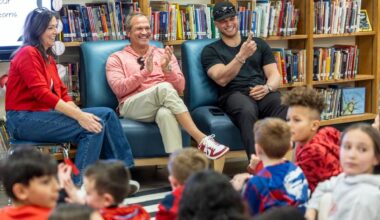 Sayville native, Angels catcher Logan O'Hoppe visits Massapequa school