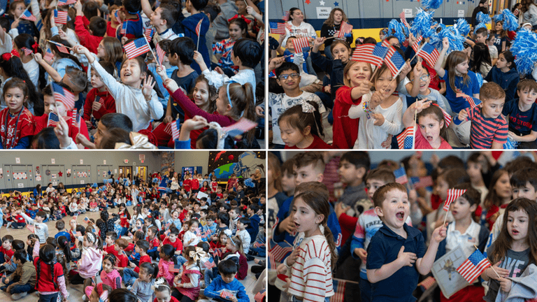 Kramer Lane Elementary School students gather for a pep rally on...