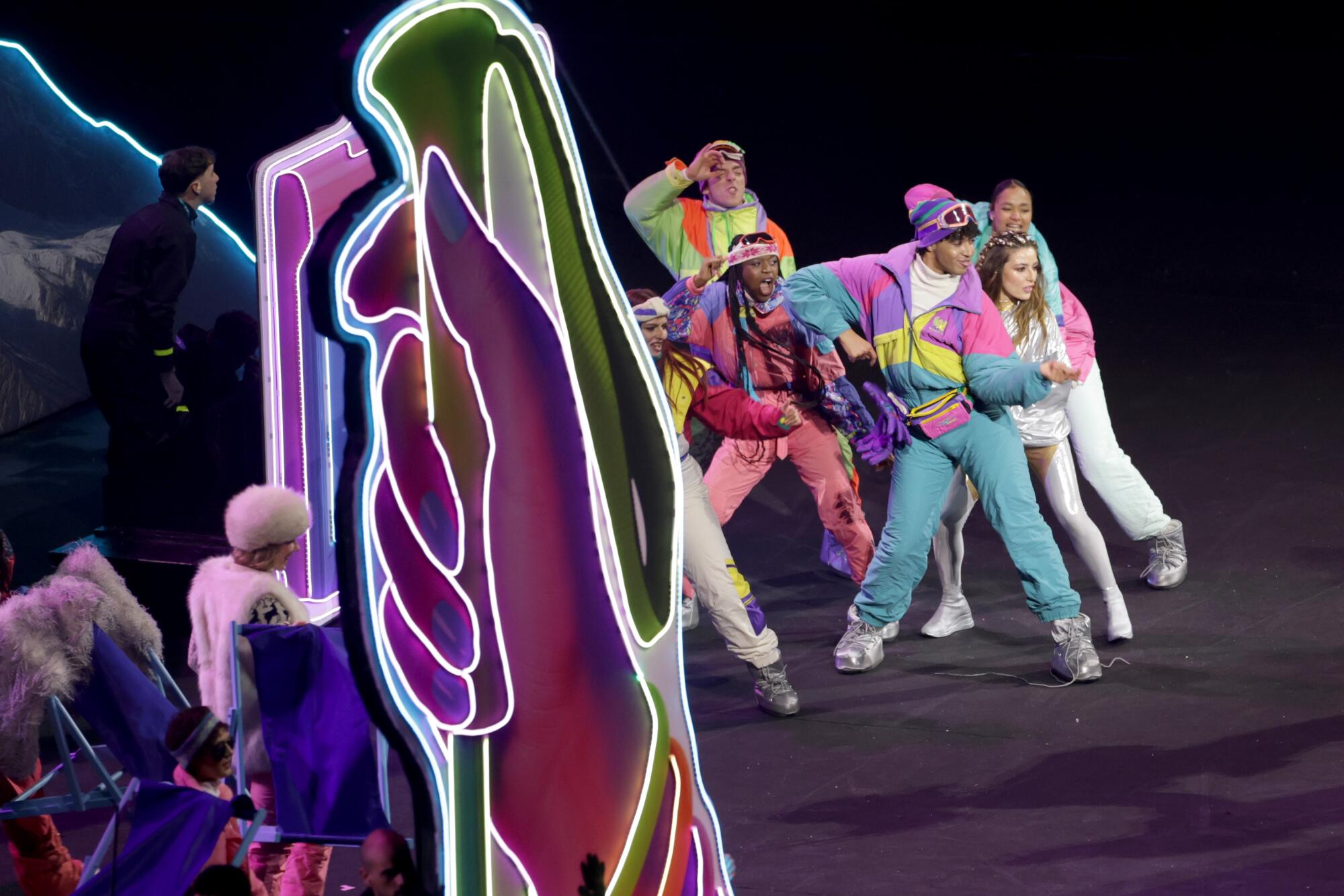 Dancers perform during the Milan-Cortina Olympics opening ceremony Friday.