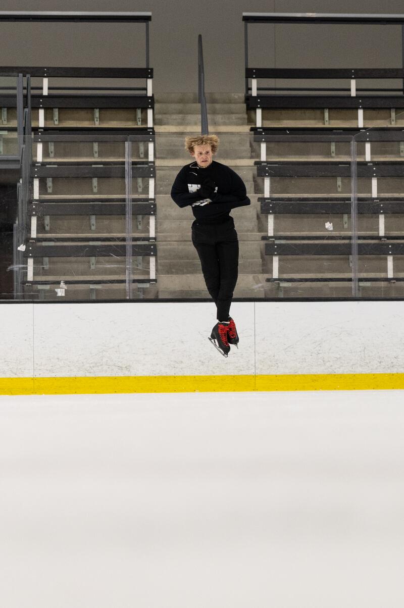 Ilia Malinin trains at Great Park Ice ahead of the Milan-Cortina Olympics.