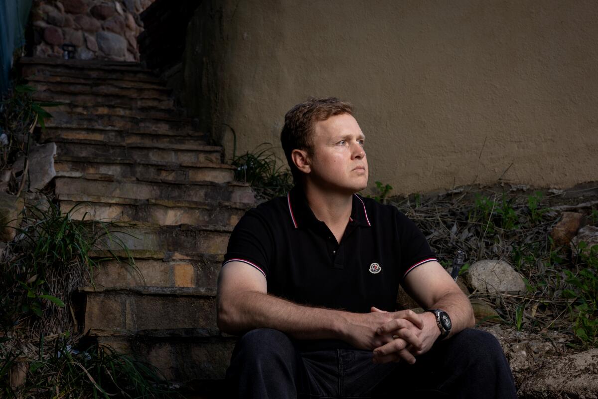 Spencer Pratt poses for a portrait in Pacific Palisades.