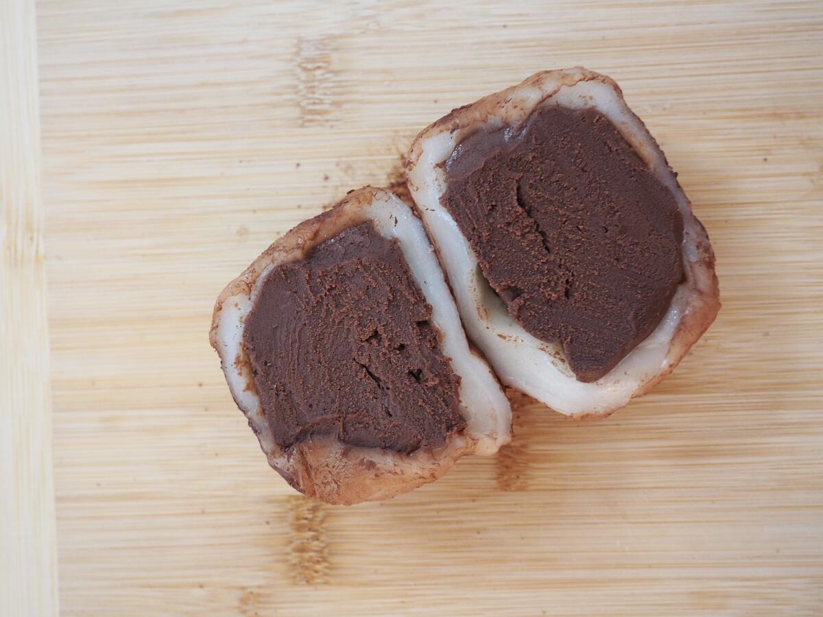 Dark chocolate mochi from Nuo Mochi in Monterey Park.
