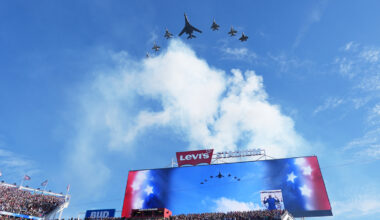 Jets flyover Levi's Stadium ahead of game
