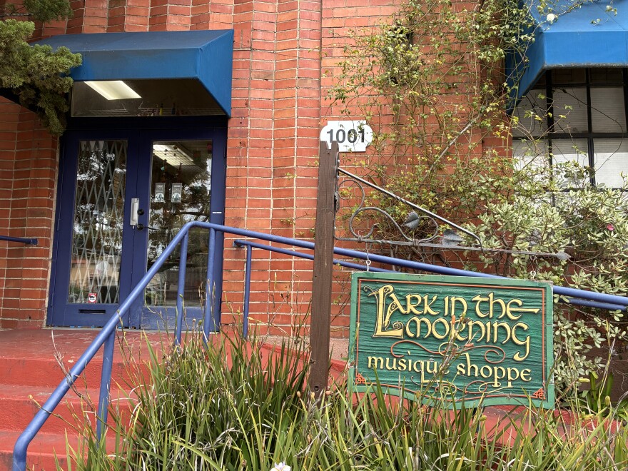 The sign outside the shop, which is in the Gilman neighborhood in Berkeley.
