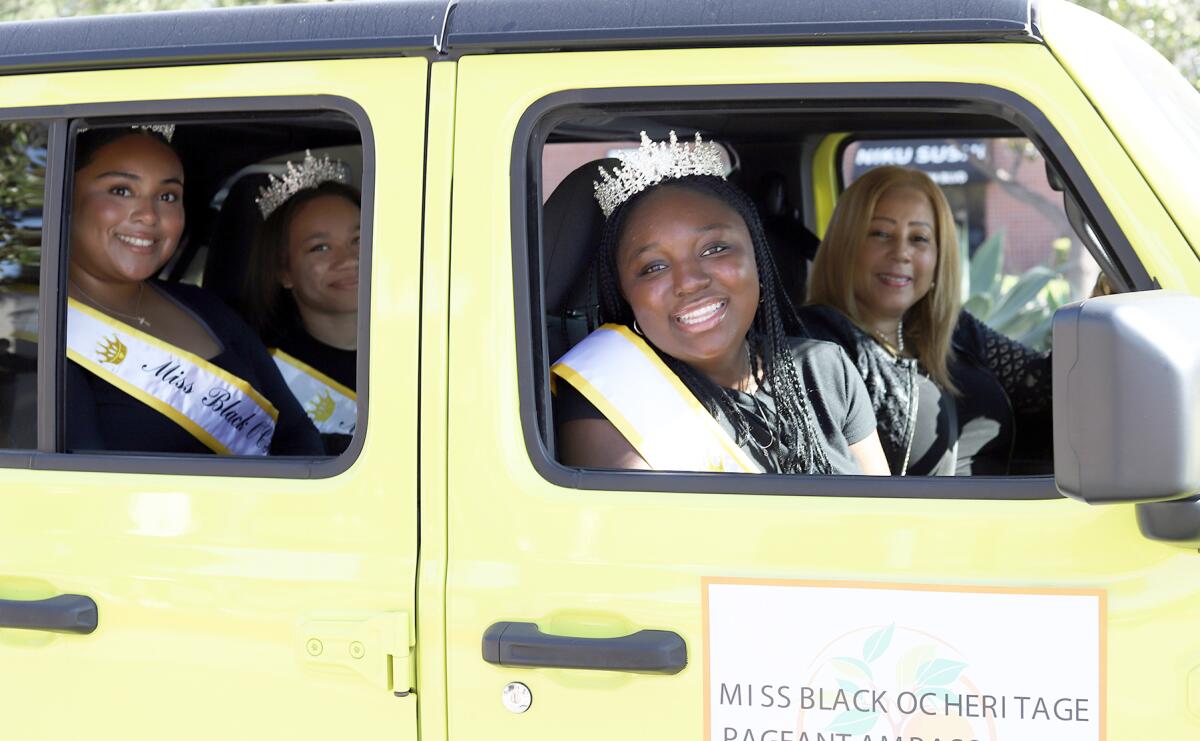 Miss Black OC Heritage and Pageant Ambassadors are all smiles during the 46th Annual Orange County Black History Parade.