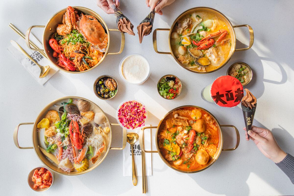 A variety of Asian foods on a table