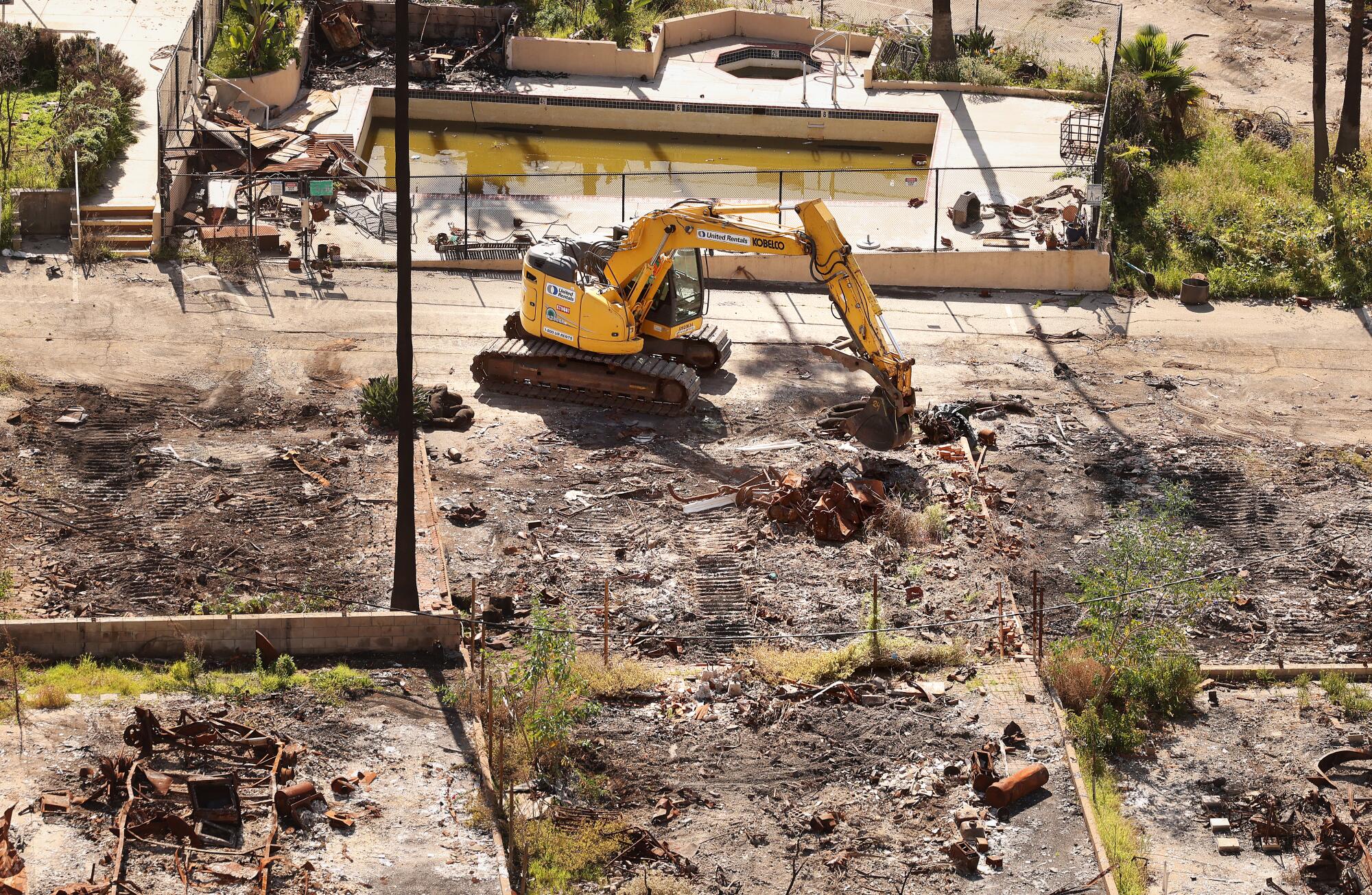 Wildfire debris removal has started at Palisades Bowl Mobile Home Park in Pacific Palisades.